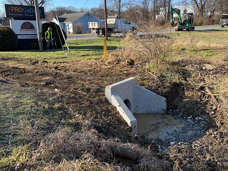 Stormwater Headwall After Construction